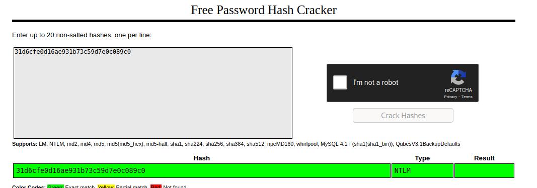 Crack the NT Hash for Admin 