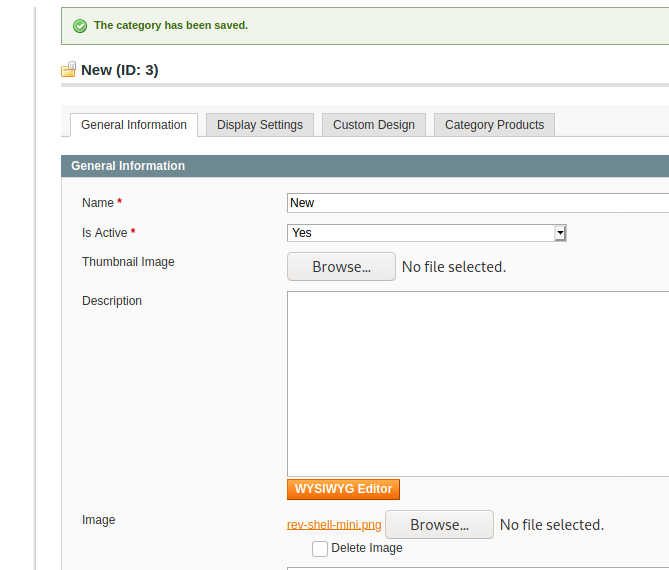 Category Upload shell