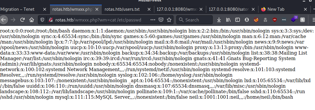 Users on target machine