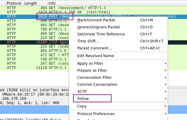 Follow the packet flow